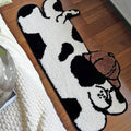 Black & White Cartoon Dog Shaped Polyester Floor Mat